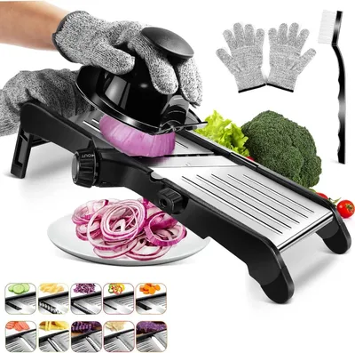 Obrázek produktu pro Kráječ na zeleninu, mandolína na zeleninu, kráječ na okurky, kuchyňský kráječ, kuchyňské struhadlo na zeleninu, struhadlo na okurky, cibuli a sýr