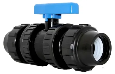 Produktbild von Wasserabsperrhahn 32 mm | PVC Kugelhahn 32 | Absperrhahn 32 mm | Kugelventil für Polyethylenrohr 32 | Fitting-Ventil für Bewässerungsrohre | Kugelventil 32 mm für Rohrleitung 32 mm