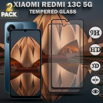Zdjęcie produktu dla 2-pak XIAOMI REDMI 13C 5G Szkło ochronne na ekran - Szkło hartowane 9H - Super jakość 3D