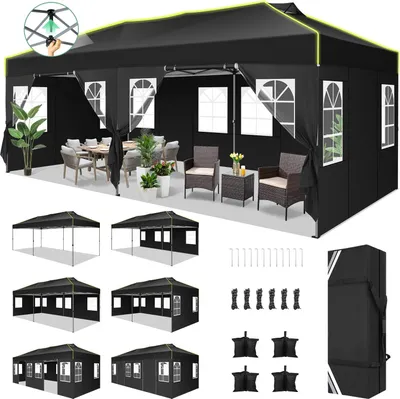Produktbild von Pavillon, wasserdicht, höhenverstellbar, Schwarz