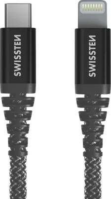Produktbild von Swissten - Cabo Polyamid USB-C - Lightning 1,5 m (antracit)