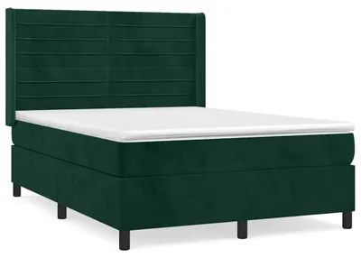 Produktbild von vidaXL Boxspringbett mit Matratze Dunkelgrün 140x200 cm Samt