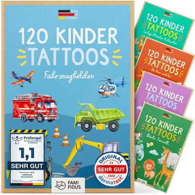 Produktbild von 120 hautfreundliche Kinder Tattoos I I I Kindertattoos GERMANY I Tattoo Kinder I Unsere Tattoos für Kinder