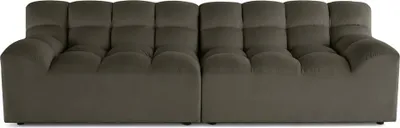 Image de Lisa Design Napoli - canapé droit 4 places - en velours , Gris