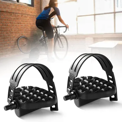 Imagen del producto de Omgoods - Pedales para bicicleta de carretera con correa antideslizante, 1 par