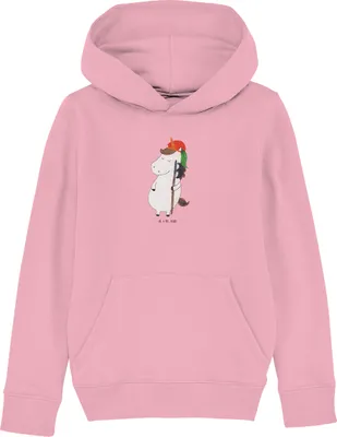 Produktbild von Mr. & Mrs. Panda Kinderpullover Einhorn Junge 7-8 Jahre (122/128) - Baumwolle Pink - Geschenk, Hoody, Kapuzenpullover, Hoodie, Unicorn, Mittelalter, Sweater, Einhörner, Bube