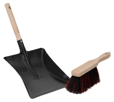 Produktbild von Novaliv 1x Kehrschaufel Set schwarz Arenga u. Elaston Handfeger und Schaufel Set Kehrset Kehrgarnitur dustpan and brush Handkehrset Handfeger Arengaborsten Besen Elastonborsten Handbesen