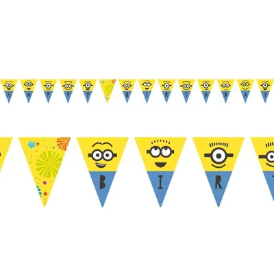 Obrázok produktu pre Narodeninová girlanda Minions Happy Birthday 330 cm, žlto-modrá