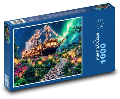 Obrázek produktu pro martinpuzzle - Puzzle 1000 - Plachetnice - polární záře