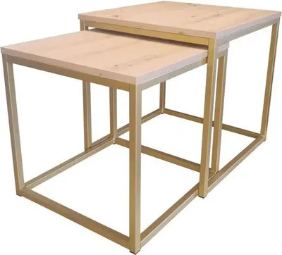 Obrázok produktu pre Konferenčný stolík CUBE 2v1 dub craft/zlatý
