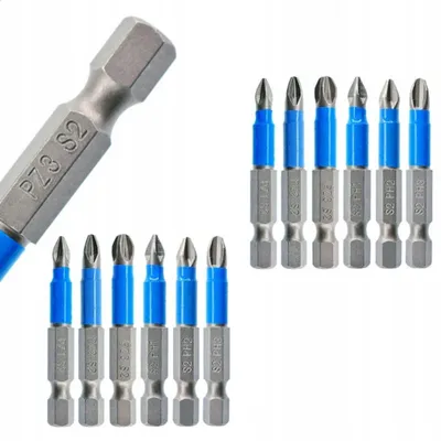 Produktbild von Rosfix Bit-Satz - 12-teiliges Set mit blauer Markierung | Edelstahl | Magnetische Spitzen | Sechskant-Schaft 1/4" (6,35mm) | 50 mm Länge