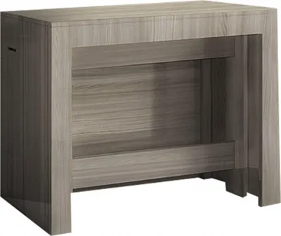 Produktbild von Ausziehbarer Esstisch Martino, Ausziehbare Konsole bis zu 12 Sitzplätzen, Tisch mit Verlängerungshalter, 100% Italy, cm 51/300x90h77, Perl-Ulme