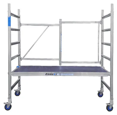 Immagine prodotto di Scala a pieghevole, altezza di lavoro 3,0 metri, piattaforma in alluminio antiscivolo, ideale per bricoleur e artigiani