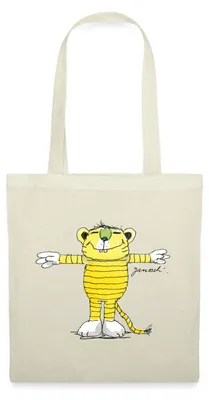 Produktbild von Spreadshirt Janosch Tiger Pose Stoffbeutel, One size, Natur