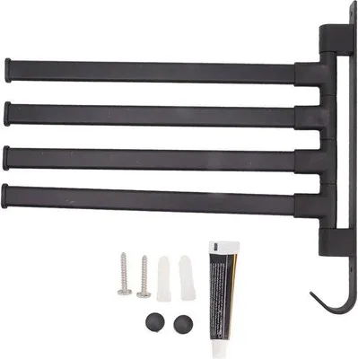 Produktbild von Famanu Handtuchhalter drehbar - Schwarz, 4 Arme