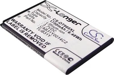 Produktbild von TECHTEK Akku Kompatibel mit [Alcatel] AUTHORITY, One Touch 955, One Touch 960, One Touch 960C, One Touch 995s, OT-955, OT-960, OT-960C, OT-995s, für