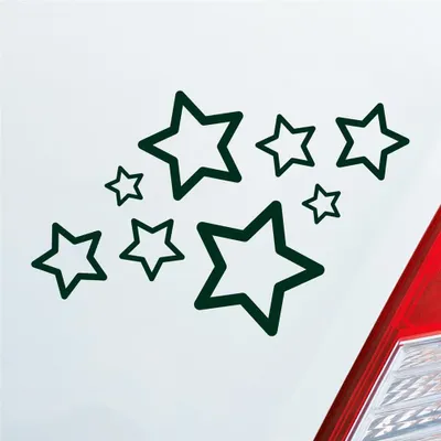Produktbild von Auto Aufkleber Sterne Stars 15x10 cm Dunkelgrün Sticker Heckscheibenaufkleber