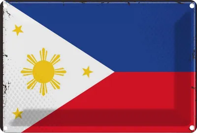 Produktbild von vianmo Blechschild 12x18 cm Philippinen Philippines Flagge Fahne Wappen