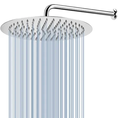 Productafbeelding van Douchekop met verlengarm, roestvrij staal, rond, 30 cm douchekop, 38 cm douchearm, hoge doorstroming