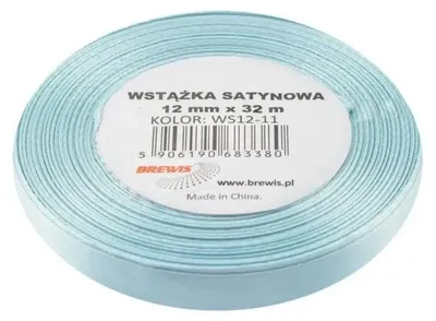 Obrázek produktu pro Satinová stužka, světle modrá, 12 mm x 32 m – Brewis