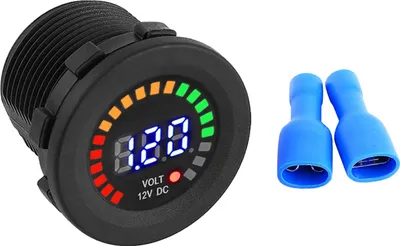 Productafbeelding van Voltmeter, Auto - LED - Caravan - Motorfiets. Geschikt voor auto's, boten, voertuigen met 12V gelijkstroom, personenauto's, quads, UTV's en campers