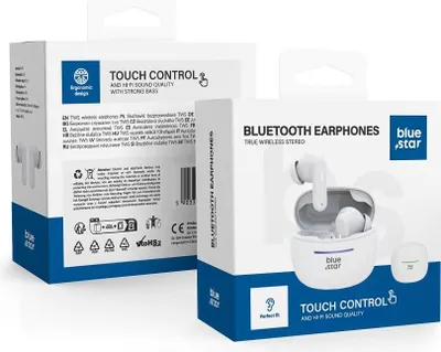 Image de Blue Star casque stéréo sans fil TWS BK44 blanc