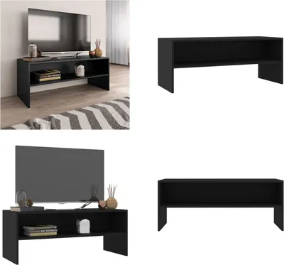 Zdjęcie produktu dla vidaXL Szafka pod TV czarna 100x40x40 cm materiał drewnopochodny - szafka pod TV - szafki pod TV - stolik pod TV - stoliki pod TV