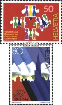 Produktbild von Briefmarken Schweiz 1990 Mi 1435,1443 (kompl.Ausg.) postfrisch Freimarke