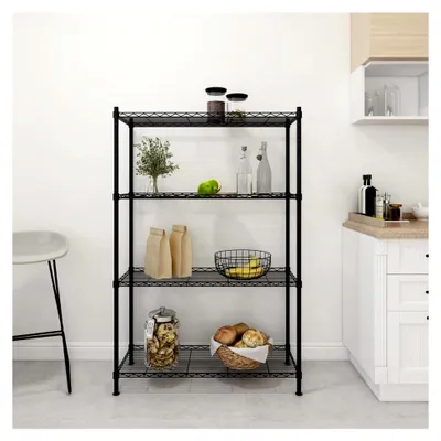 Produktbild von Lagerregal mit 4 Regalböden 90x35x137 cm Schwarz 200 kg