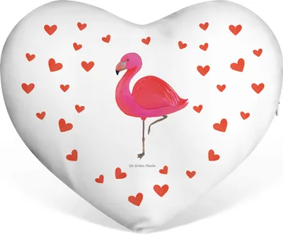 Produktbild von Mr. & Mrs. Panda Sofakissen Flamingo Classic - Weiß - Geschenk, Kuschelkissen, glücklich, dekoartikel, Spruch, Prächtig, Dekokissen, Ich, Rosa, Liebe Kissen, Tochter