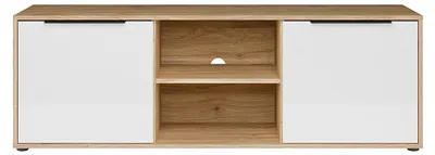 Produktbild von Furniture24 Fernsehschrank Orkney Okyk231-Q344 Tv - Lowboard 152,6 X 497,7 X 41,4 Cm - Eiche Mauvella/Weiß Hochglanz