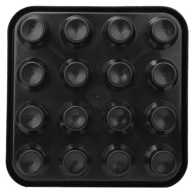 Image de Support pour billes de billard, noir - Récipient de rangement pour 16 billes - Robuste et durable - Accessoire pour salle de billard - Longue durée de service - Récipient à billes
