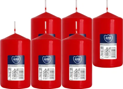 Zdjęcie produktu dla Świeca walec BISPOL Aura 30H 10CM SW60/100 CZERWONA 6szt.