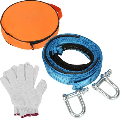 Produktbild von Jopassy  Abschleppseil blau 5 cm x 5 m Tragkraft bis 8 Tonne mit 2 Karabinerhaken inkl. Tasche