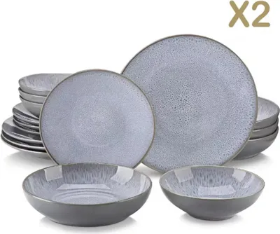 Produktbild von Grandios Tischset – 8 Personen – 32-teilig – Keramik – Grau