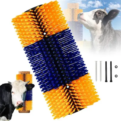 Image de Brosse Scheuer pour animaux d'élevage - Brosse de massage et de soin - Pour chevaux, bovins, chèvres, moutons et porcs
