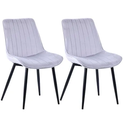 Image de HOMAVO Chaise de salle à manger - Chaise confortable en velours ou similicuir, ergonomique, structure métallique, assise large 53×43 cm
