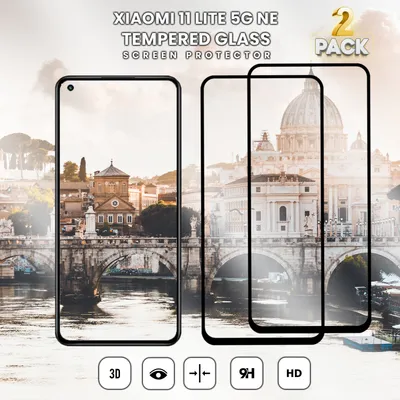 Zdjęcie produktu dla 2-Pack XIAOMI 11 LITE 5G NE - Szkło hartowane 9H - Wysokiej jakości osłona ekranu 3D