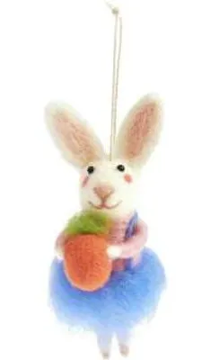 Produktbild von Aufhänger Filz-Hase mit Möhre, 14 x 5 x 6,5cm