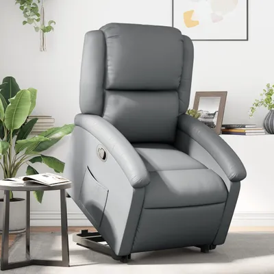 Produktbild von PUEAZU Relaxsessel mit Aufstehhilfe Grau Kunstleder - Fernseh- & Relaxsessel &12671