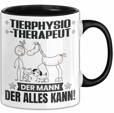 Produktbild von Tierphysiotherapeut Tasse Geschenk für Tierphysiotherapeut Der Mann Der Alles Kann Geschenkidee zum Geburtstag (Schwarz)