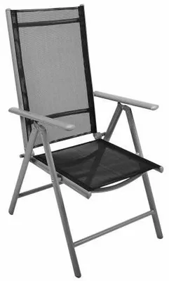 Obrázek produktu pro GARTHEN Skládací zahradní židle, 105 x 53 x 65 cm, černá