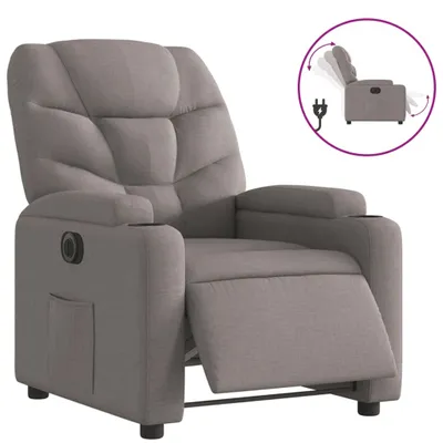 Image de vidaXL Fauteuil relax électrique Tissu Taupe