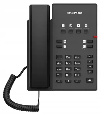 Produktbild von Fanvil H1-2, IP-Telefon, Schwarz, Tisch/Wand, 2 Zeilen, G.711a, G.722, G.723.1, G.726, G.729ab, SIP v1 (RFC2543), v2 (RFC3261) over, RTP/RTCP/SRTP