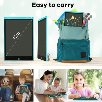 Produktbild von LCD Schreibtafel 2 Stück - 12 Zoll Löschbares Doodle Zeichenbrett für Kinder