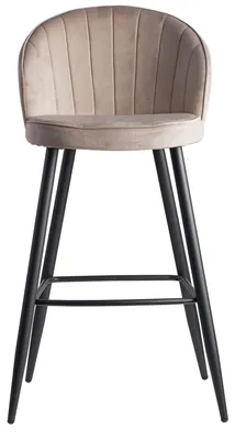 Immagine prodotto di Sedia da bar in velluto beige sgabello con schienale 56x102,5x52,5 cm | Wohnling