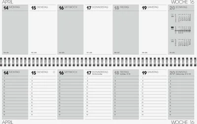Produktbild von Glocken Tischkalender "Querterminbuch" 2026 grau