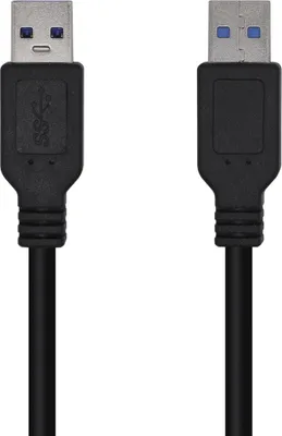 Productafbeelding van AISENS A105-0446, 1 meter, USB A, USB A, USB 3.2 Gen 1 (3.1 Gen 1), 5 Gbit/s, zwart