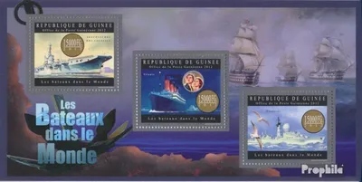 Produktbild von Briefmarken Guinea 2012 Mi 9511-9513 Kleinbogen (kompl. Ausgabe) postfrisch Schiffe der Welt
