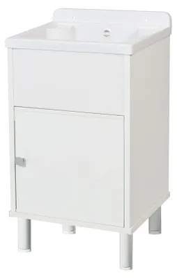 Mini-Waschtisch PVC-Harz mit Schrank, 42,5x34x80 cm, Weiß